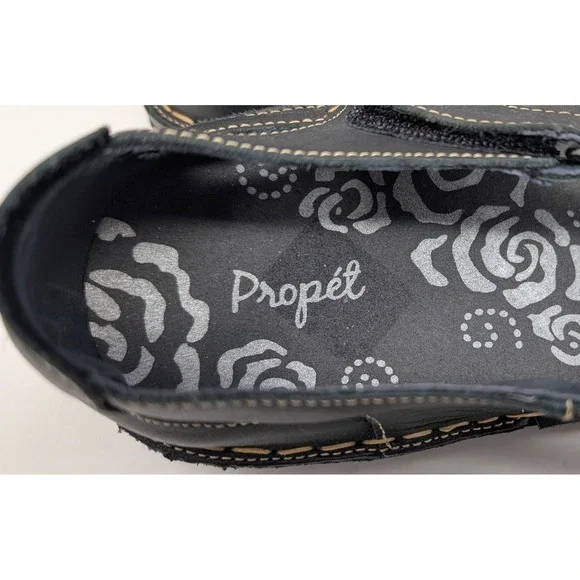 Propet Women's 12 M Black Leather Laser Cut Mary Jane Comfort Shoes Sandals - Picture 5 of 8